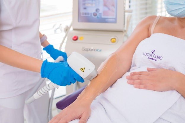 Laser hair removal treatment with Soprano Ice